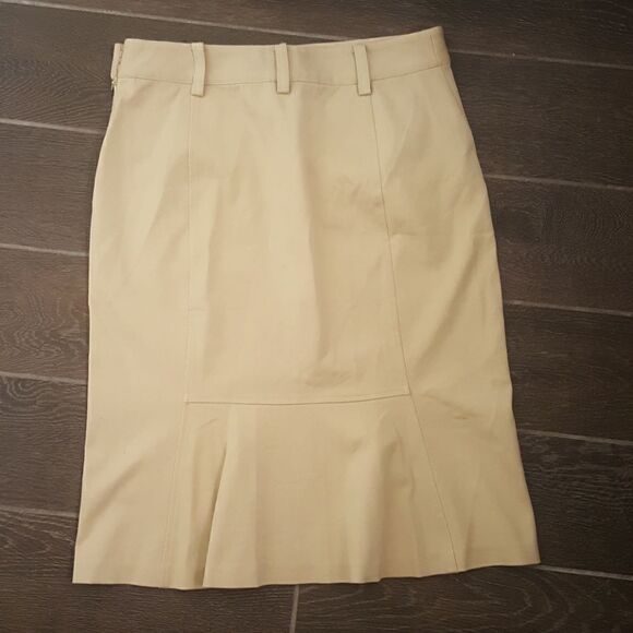 RALPH LAUREN Khaki Peplum Straight Skirt- Size 8P - Picture 1 of 5